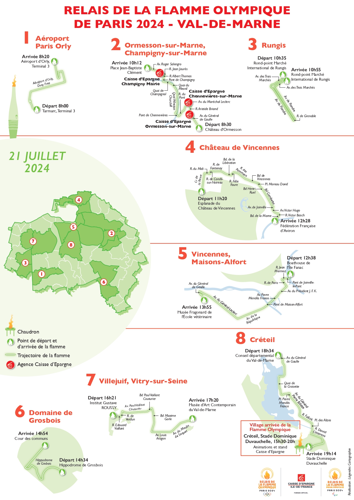 Le parcours de la Flamme en Val-de-Marne